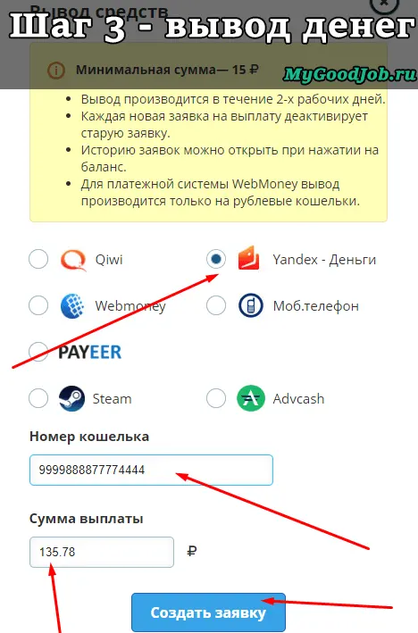 Вывод заработанных в социальных сетях денег