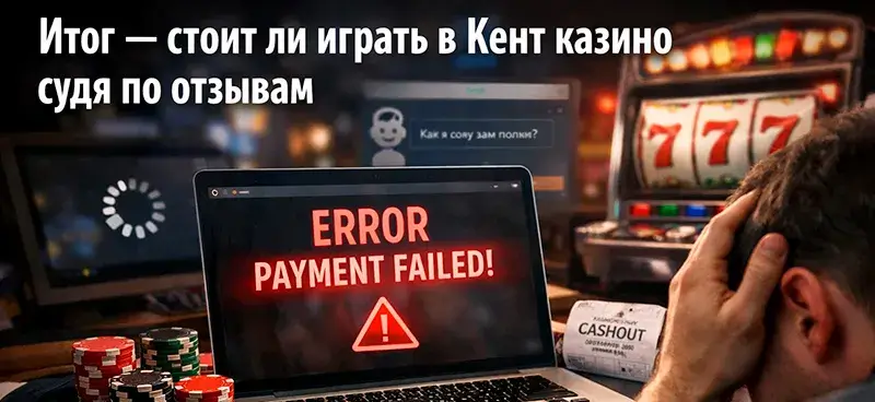 Итоги обзора Кент казино: анализ отзывов игроков о выплатах и ошибках платежей на фоне игровых автоматов.