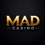 Логотип Mad Casino на темном фоне