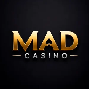 Логотип Mad Casino на темном фоне